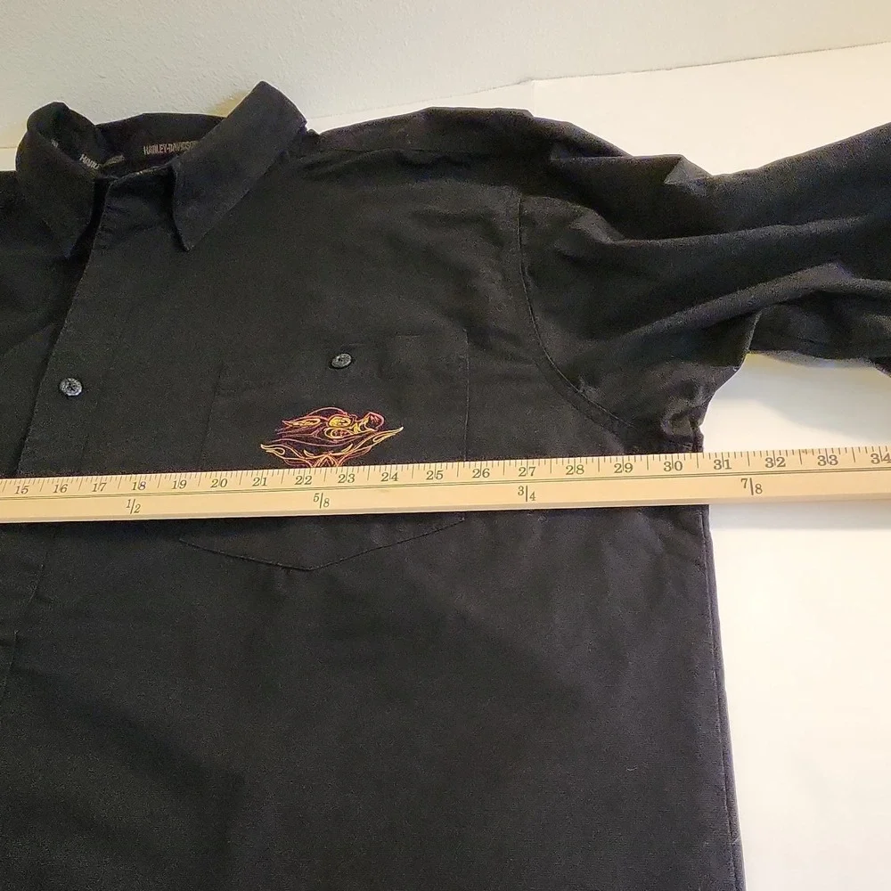 Harley Davidson Button Up Shirt Mens XXXL Black Short Sleeve‎ Casual Biker